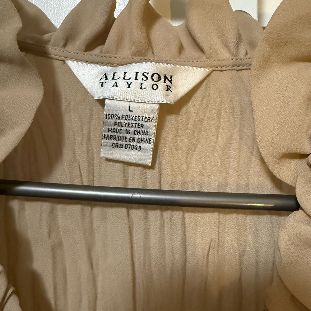 Allison Taylor Beige Ruffled Blouse - Picture 2 of 7